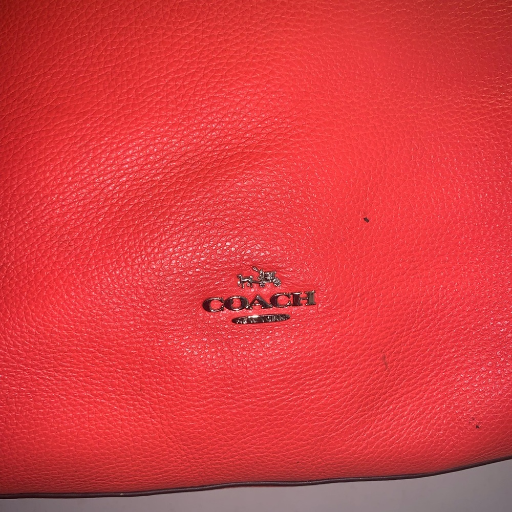 Coach Coral Pebbled Leather Turn Lock Town Tote D1792-F12184 - Picture 2 of 13